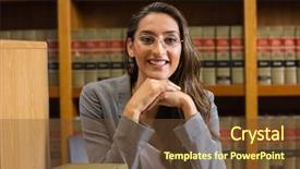  Presentation with philippine constitution law and justice - PPT theme featuring pretty lawyer in the law background and a  colored foreground