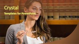  Presentation with academic - PPT theme consisting of pretty lawyer reading background and a tawny brown colored foreground