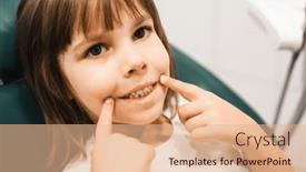  Presentation with healthy office - Presentation enhanced with pretty-little-girl-child-sits background and a coral colored foreground