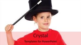  Presentation with pretty girl - Cool new slides with pretty little girl doing magic backdrop and a red colored foreground