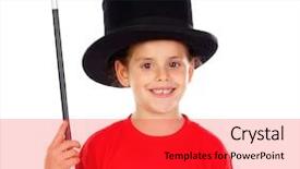  Presentation with pretty girl - Beautiful PPT theme featuring pretty little girl doing magic backdrop and a red colored foreground