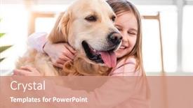  Presentation with pretty girl - Slides having pretty-little-girl-hugging-golden background and a coral colored foreground