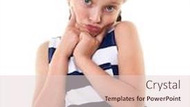  Presentation with pretty girl - PPT theme enhanced with pretty-little-girl-in-striped background and a lemonade colored foreground