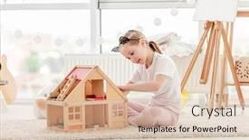  Presentation with pretty girl - Amazing PPT theme having pretty-little-girl-plays backdrop and a lemonade colored foreground