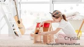  Presentation with pretty girl - Presentation theme enhanced with pretty-little-girl-plays background and a lemonade colored foreground