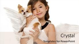  Presentation with angel wings - PPT theme enhanced with pretty little girl wearing white background and a lemonade colored foreground