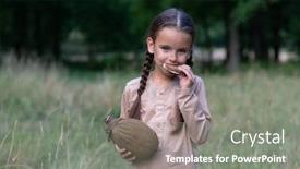  Presentation with famine - Slide deck enhanced with pretty-little-girl-with-beautiful background and a gray colored foreground