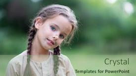  Presentation with poor child - Beautiful PPT layouts featuring pretty-little-girl-with-long backdrop and a mint green colored foreground