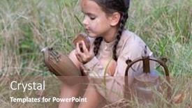  Presentation with famine - Beautiful PPT layouts featuring pretty-little-girl-with-long backdrop and a coral colored foreground