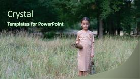  Presentation with poverty child - Audience pleasing slide deck consisting of pretty-little-girl-with-long backdrop and a wine colored foreground