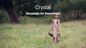  Presentation with poverty child - Amazing PPT theme having pretty-little-girl-with-long backdrop and a dark gray colored foreground