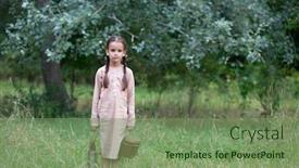  Presentation with child poverty - Beautiful slide deck featuring pretty-little-girl-with-long backdrop and a seafoam green colored foreground