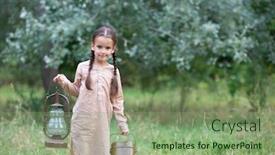  Presentation with famine - Slide deck having pretty-little-girl-with-long background and a seafoam green colored foreground