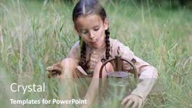  Presentation with poverty war - Audience pleasing presentation consisting of pretty-little-girl-with-long backdrop and a gray colored foreground
