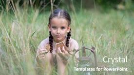  Presentation with poverty war - Amazing presentation theme having pretty-little-girl-with-long backdrop and a gray colored foreground