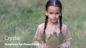  Presentation with child poverty - Presentation design featuring pretty-little-girl-with-long background and a gray colored foreground