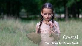  Presentation with poverty child - Amazing presentation design having pretty-little-girl-with-long backdrop and a gray colored foreground