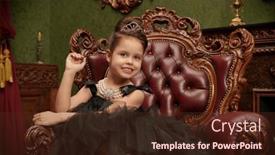  Presentation with black pearl - Slides featuring pretty-little-girl and a tawny brown colored foreground