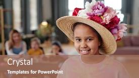  Presentation with pretty girl - Slide set enhanced with pretty-little-mixed-race-girl background and a coral colored foreground