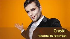  Presentation with space suit - Presentation theme having pretty man zombie in official background and a tawny brown colored foreground