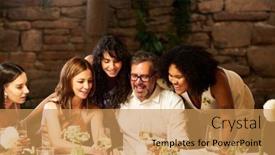  Presentation with elegant wedding - Presentation design enhanced with pretty-mature-woman-in-elegant background and a  colored foreground