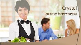  Presentation with aged papper - Cool new PPT theme with pretty middle aged waitress working backdrop and a lemonade colored foreground