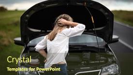  Presentation with insurance company - Presentation theme with pretty-middle-aged-woman-having background and a tawny brown colored foreground