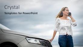  Presentation with insurance company - Amazing slide set having pretty-middle-aged-woman-having backdrop and a lemonade colored foreground