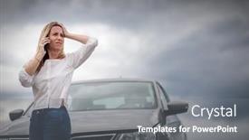  Presentation with insurance company - Slide deck with pretty-middle-aged-woman-having background and a gray colored foreground