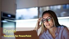  Presentation with working remotely - Presentation with pretty-middle-aged-woman-working background and a tawny brown colored foreground