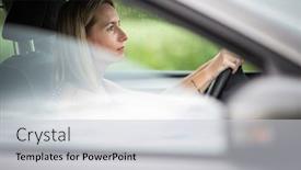  Presentation with aged - Slide set with pretty-midle-aged-woman background and a light gray colored foreground