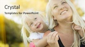  Presentation with pretty girl - Audience pleasing theme consisting of pretty mother and little girl backdrop and a lemonade colored foreground