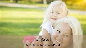  Presentation with pretty girl - Cool new slides with pretty mother and little girl backdrop and a coral colored foreground