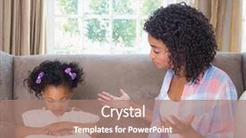  Presentation with mother twins - Slides having pretty mother scolding her daughter background and a  colored foreground