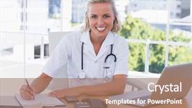  Presentation with nursing to nurse communication - Audience pleasing presentation consisting of pretty nurse working in her backdrop and a coral colored foreground