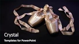  Presentation with pink black - Presentation theme having pretty pink ballet shoes background and a  colored foreground