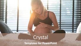  Presentation with maternity - Slides enhanced with pretty-pregnant-woman-in-black background and a coral colored foreground