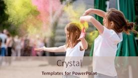  Presentation with indian traditional - PPT theme featuring pretty-sisters-in-indian-traditional background and a soft green colored foreground