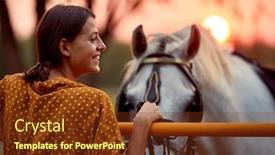  Presentation with ranch - Theme having pretty-smiling-woman background and a tawny brown colored foreground