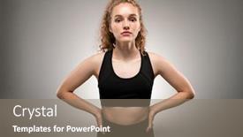  Presentation with isolation - Audience pleasing presentation design consisting of pretty-sports-girl-with-curly backdrop and a gray colored foreground