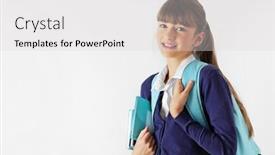  Presentation with elementary - Beautiful presentation featuring pretty-stylish-schoolgirl-learning-using backdrop and a light gray colored foreground