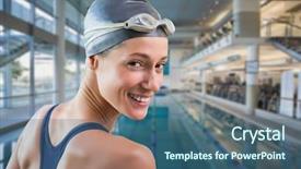  Presentation with smiling kids at summer camp - Slide deck consisting of pretty swimmer by the pool background and a ocean colored foreground