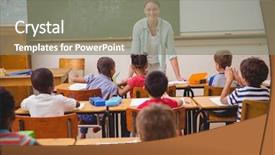  Presentation with elementary - Slides consisting of pretty teacher talking background and a gray colored foreground