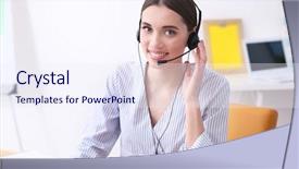  Presentation with dispatch - Cool new theme with pretty technical support dispatcher working backdrop and a sky blue colored foreground