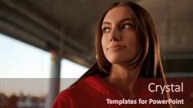  Presentation with youth - PPT theme having pretty-teenage-girl-in-modern background and a  colored foreground