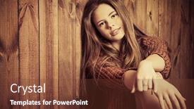  Presentation with clothing wooden clothes hanger object - Slide deck enhanced with pretty teenager girl in casual clothes sitting by a wooden wall modern teen generation youth fashion healthy hair haircare background and a tawny brown colored foreground
