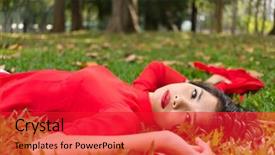  Presentation with relaxing - Beautiful slide deck featuring ao dai - pretty vietnamese woman relaxing backdrop and a red colored foreground