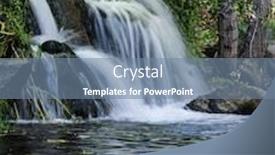  Presentation with waterfall - Theme with pretty waterfall slow shutter speed for cascading water softening background and a seafoam green colored foreground