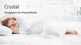  Presentation with sleeping mouse - Slide deck featuring pretty woman embracing her stuffed background and a white colored foreground