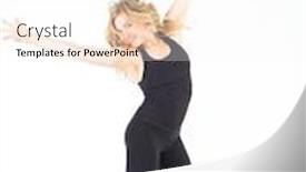  Presentation with joy - Amazing slides having pretty woman fitness joy backdrop and a pink colored foreground